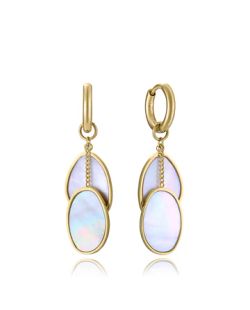 Pendientes Acero Dorado Viceroy 3,8cm 14321E01012 Aro Colgante Madre Perla