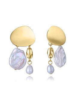 Pendientes Acero Dorado Viceroy 4,7cm 15187E01012 Colgante Perlas Naturales