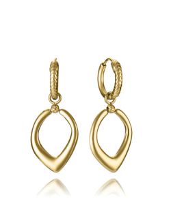 Pendientes Acero Dorado Viceroy 5,2cm 15189E01012 Aro Colgante Reversible
