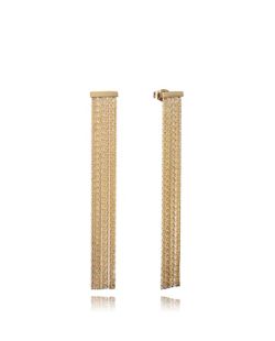 Pendientes Acero Dorado Viceroy 7cm 75397E01012 Colgante Cortina Cadenas Finas