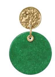 Pendientes Acero Dorado Viceroy Mujer 14443E01016 Colgante Círculo Piedra Ágata Verde
