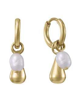 Pendientes Acero Dorado Viceroy Mujer 14453E01012 Aro C. Colgante Perlas