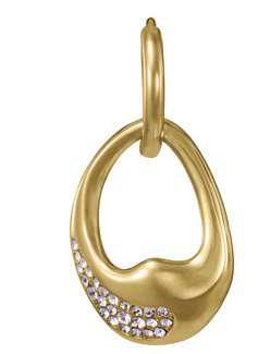 Pendientes Acero Dorado Viceroy Mujer 15226E01012 Aro Colgante Irregular C. Circonitas