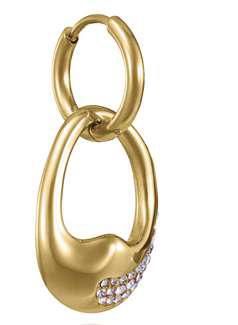 Pendientes Acero Dorado Viceroy Mujer 15226E01012 Aro Colgante Irregular C. Circonitas