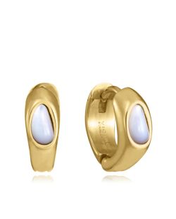 Pendientes Acero Dorado Viceroy Mujer 1,5cm 75439E01012 Aro Piedras Madre Perla