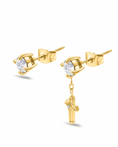 Pendientes Acero Ip Dorado Police PEAGE0036503 Circonitas