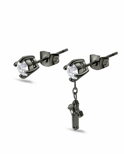 Pendientes Acero Ip Negro Police PEAGE0036502 Circonitas