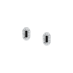 Pendientes Acero Karl Lagerfeld Mujer KLAYC43 Circonitas Negras Bicolor Blancas