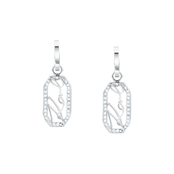 Pendientes Acero Karl Lagerfeld Mujer KLAYC46 Aro C. Colgante Logo Karl Circonitas
