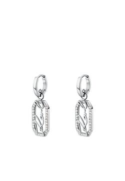 Pendientes Acero Karl Lagerfeld Mujer KLAYC46 Aro C. Colgante Logo Karl Circonitas
