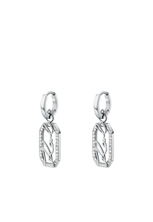 Pendientes Acero Karl Lagerfeld Mujer KLAYC46 Aro C. Colgante Logo Karl Circonitas