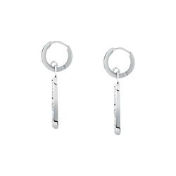 Pendientes Acero Karl Lagerfeld Mujer KLAYC46 Aro C. Colgante Logo Karl Circonitas