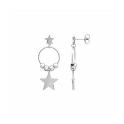 Pendientes Acero Mujer E26142 Colgante Estrellas