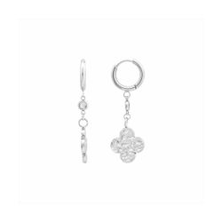 Pendientes Acero Mujer E26156 Aro C. Colgante Trébol