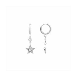Pendientes Acero Mujer E26157 Aro C. Colgante Estrella