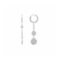 Pendientes Acero Mujer E26159 Aro C. Colgante Círculos Martillados