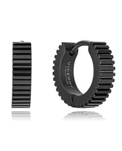 Pendientes Acero Negro Viceroy Hombre 1,5cm 14305E01010 Aro Mecanizado