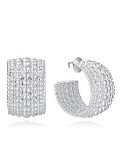 Pendientes Acero-Plata Viceroy 14317E01000 Medio Aro Colección Laura Escanes Bolas