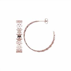 Pendientes Acero Rosa E15221 Estrellas Circonitas