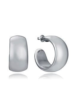 Pendientes Acero Viceroy 3,1cm 14291E01000 Medio Aro Pulido En Brillo