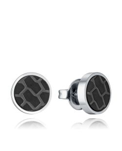 Pendientes Acero Viceroy Hombre 0,8cm 14326E01010 Relieve IP Negro