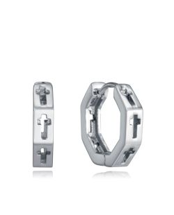 Pendientes Acero Viceroy Hombre 14376E01000 Aro C. Cruces Caladas