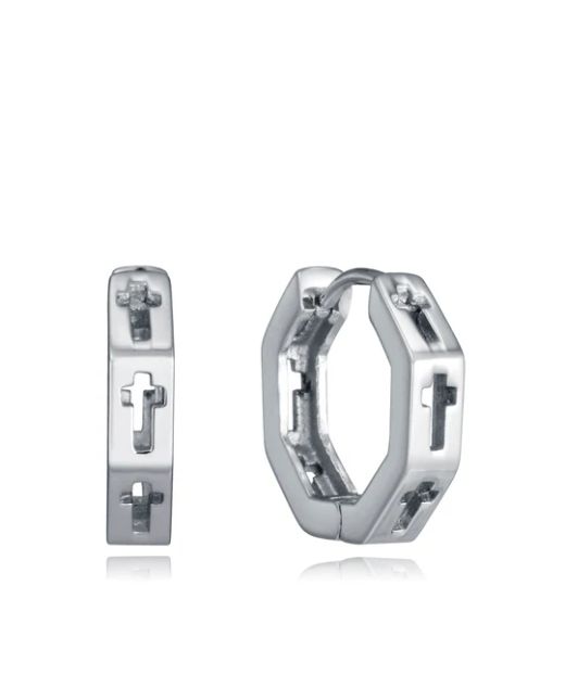 Pendientes Acero Viceroy Hombre 14376E01000 Aro C. Cruces Caladas