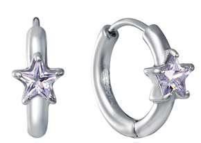 Pendientes Acero Viceroy Mujer 15253E01000 Aro C. Estrella Circonita Morada