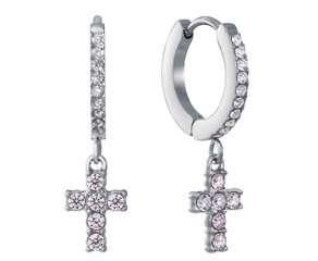 Pendientes Acero Viceroy Mujer 15256E01000 Aro Colgante C. Cruz Circonitas