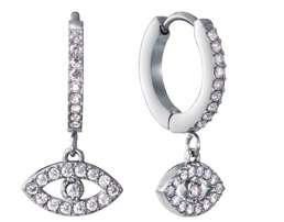 Pendientes Acero Viceroy Mujer 15257E01000 Aro Colgante Ojo C. Circonitas