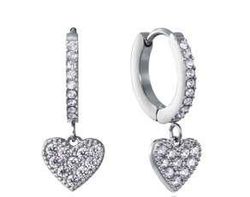 Pendientes Acero Viceroy Mujer 15263E01000 Aro Colgante C. Corazón Circonitas