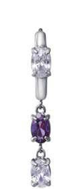 Pendientes Acero Viceroy Mujer 15266E01019 Aro Colgante C. Circonitas Morada Bicolor Blanca