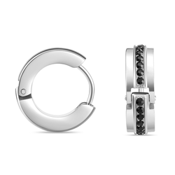 Pendientes Aro Acero IP Bicolor Negro Police PEAGE0038001