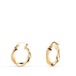 Pendientes Aro Oro 18kts A99-1525 Retorcido En Brillo 16mm x 3,00mm