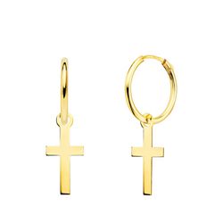 Pendientes Aros Cruz Oro 18kts 18403-CR
