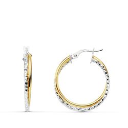 Pendientes Aros Dobles Bicolor 24 X 3 mm 25000105