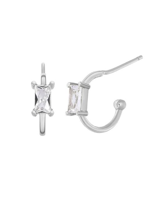 Boucles d'oreilles créoles en argent pour femme Marea Zircons D02001 / AI