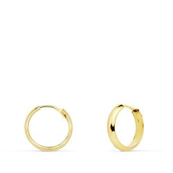 Pendientes Aros Oro 18kts 1/2 Caña 14x3mm 18035