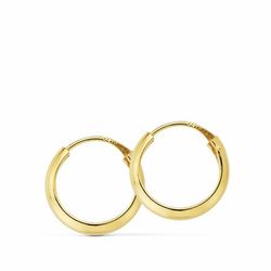 Pendientes Aros Oro 18kts 1/2 Caña Redondos 10x2mm 18056