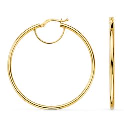 Pendientes Aros Oro 18Kts 43mm A97-4420 Tubos Redondos Huecos