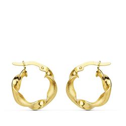 Pendientes Aros Oro 18kts de 16mm Retorcidos 26001433