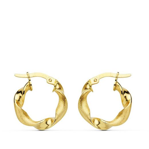 18kts Guld 16mm Twisted Hoop Øreringe 26001433