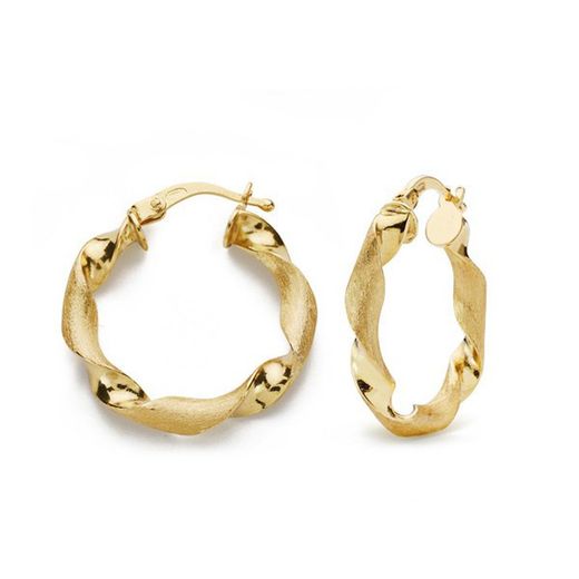 Twisted 22mm 18k Gold Hoop Earrings 07000797