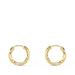 Pendientes Aros Oro 18kts Huecos 12 X 2 mm 18000