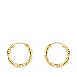 Pendientes Aros Oro 18kts Huecos 14 X 2 mm 18001