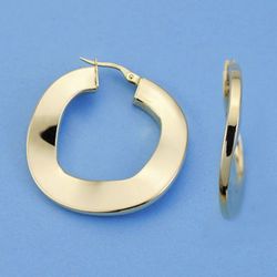 Pendientes Aros Oro 18kts Huecos 34 X 2 mm 12000465