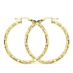 Pendientes Aros Oro 18kts Huecos Cuadrados 34mm 7000804