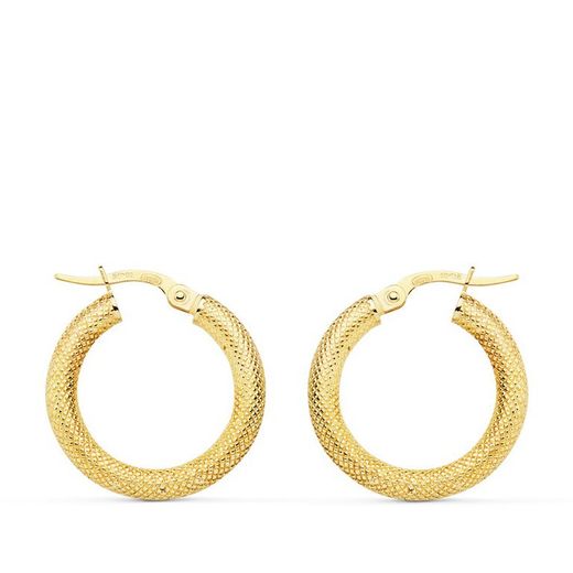 18kts Gold Hoop Earrings Spike 20 X 3 mm 7000787