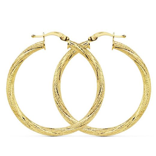 Créoles en or 18 carats Grained Hollow 29 mm 7000840