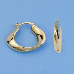Pendientes Aros Oro 18kts Huecos Lisos 27 X 23 mm 19000186